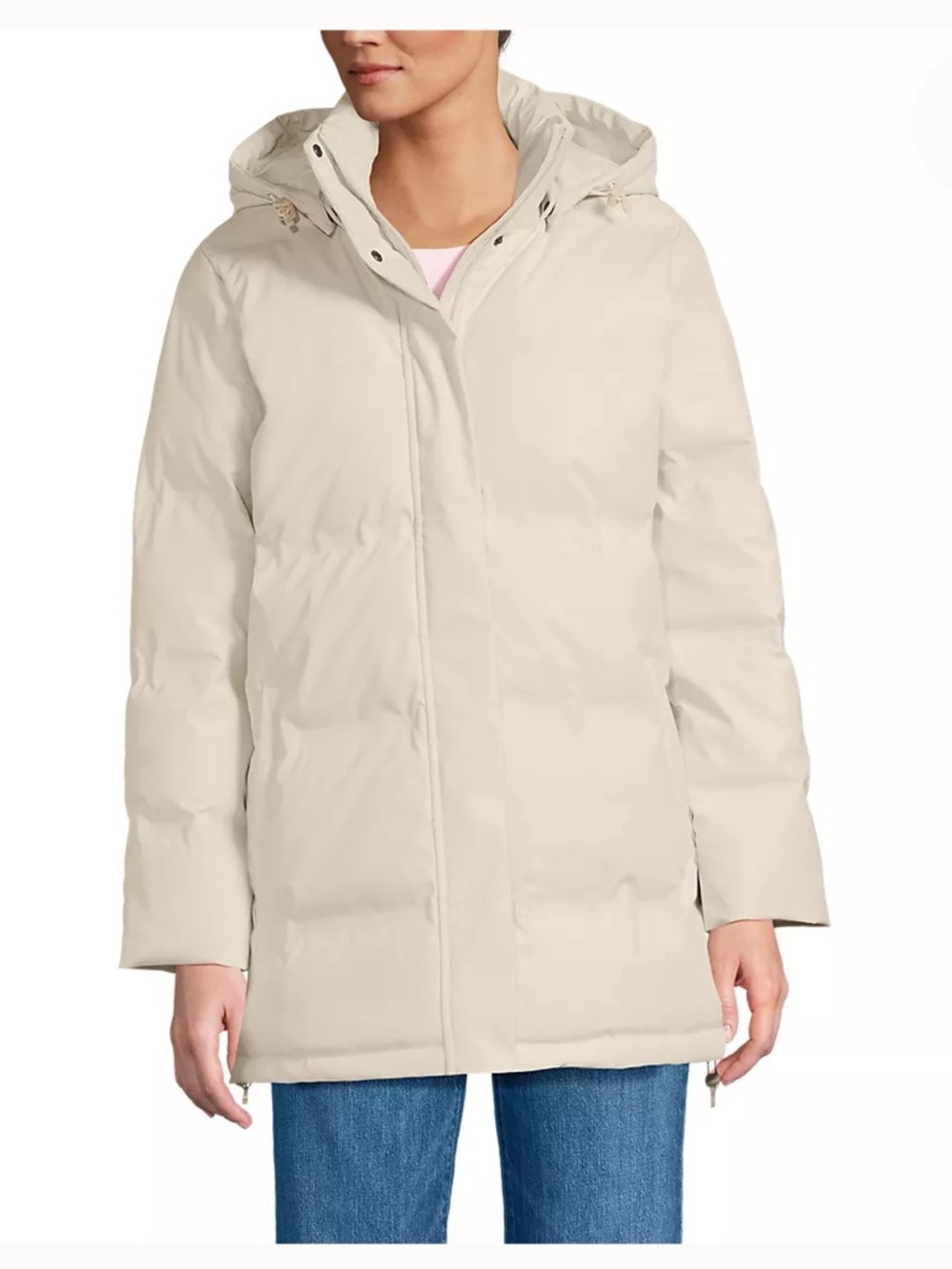 NWT Lands' End Squall Slicker Parka dusk cream XL - Picture 3 of 10